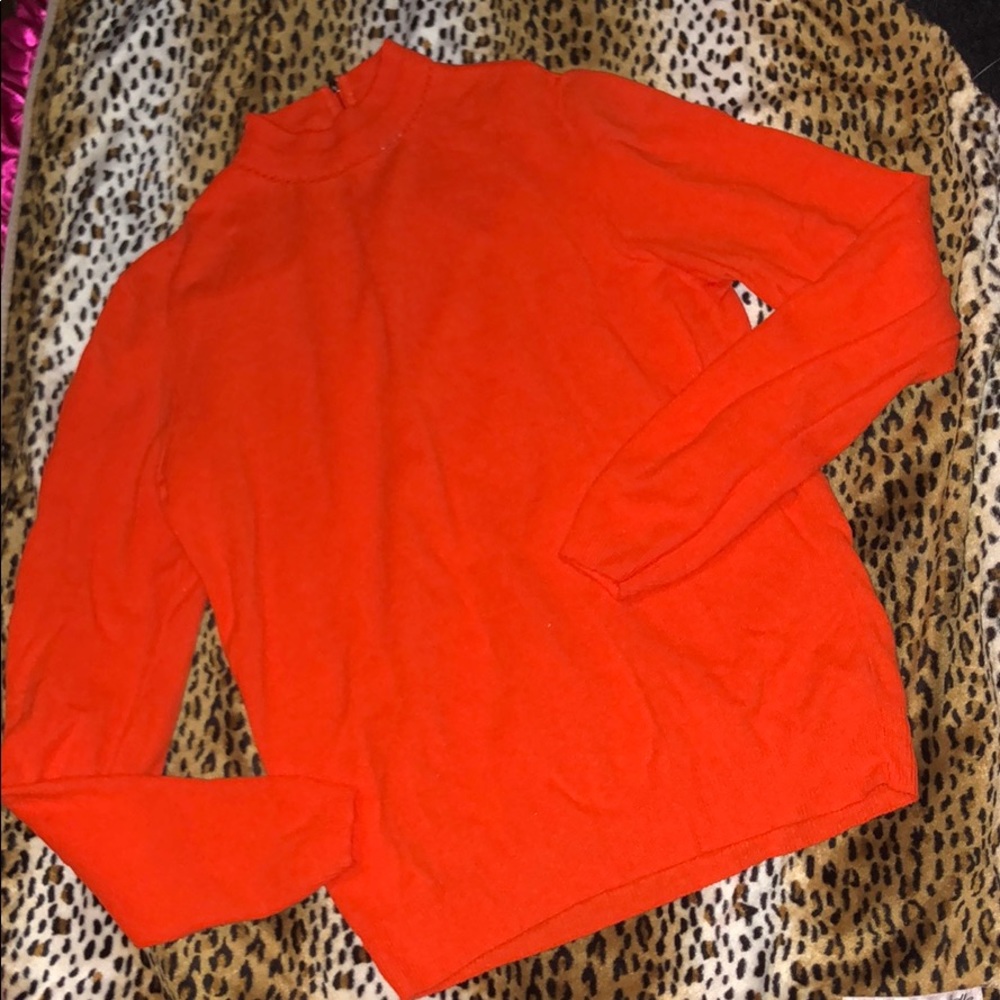 Orange vintage top sweater long sleeve small